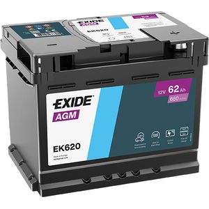 Exide 027 AGM Car Battery 60Ah EK620